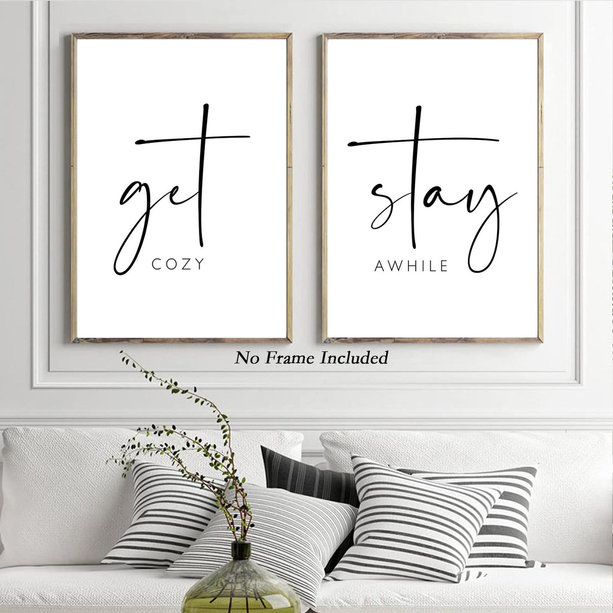 Get Cozy Wall Art Decor Stay Awhile Sign Canvas Above Bed Wall Art Guest Bedroom Decor Lets Stay in Bed Pictures Modern Painting Artwork for Living Room Guest Room 16x24x2 Inch Unframed (Get Cozy Prints / 16x24 Inch Unframed)