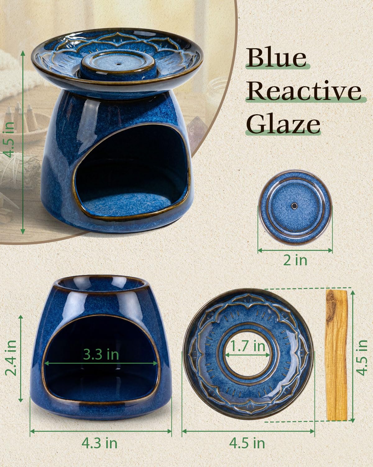 Palo Santo Incense Holder (Blue)