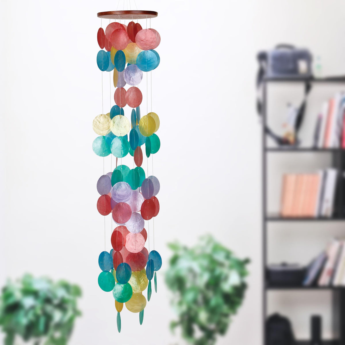 Capiz Waterfall Wind Chime (40 Inches Rainbow)