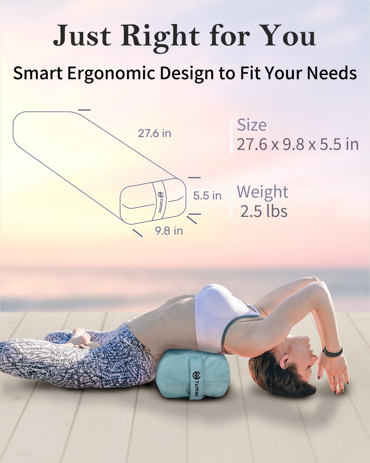 Yoga Bolster Set (Avoberry / 27.6" x 9.8" x 5")