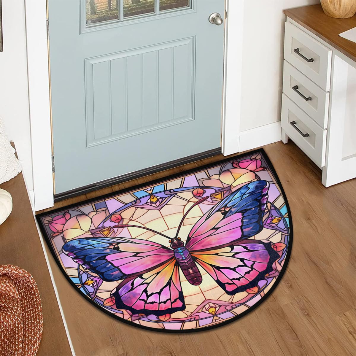 Flower Half Round Door Mat Non (A:a-9)