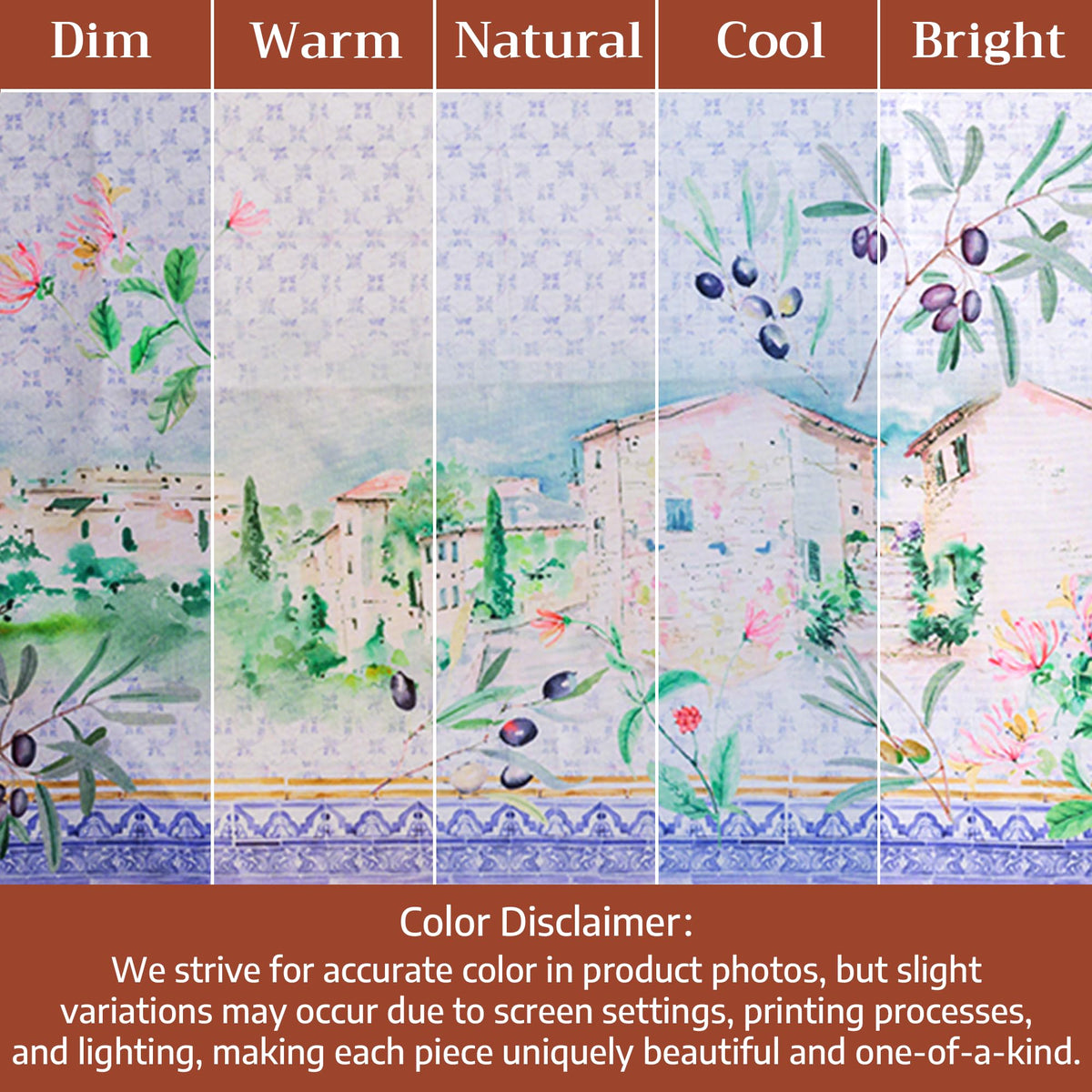 Placemats Set of 4 Reusable 100% Combed Cotton (038 - Luberon / 13" X 19" (Pack of 4))