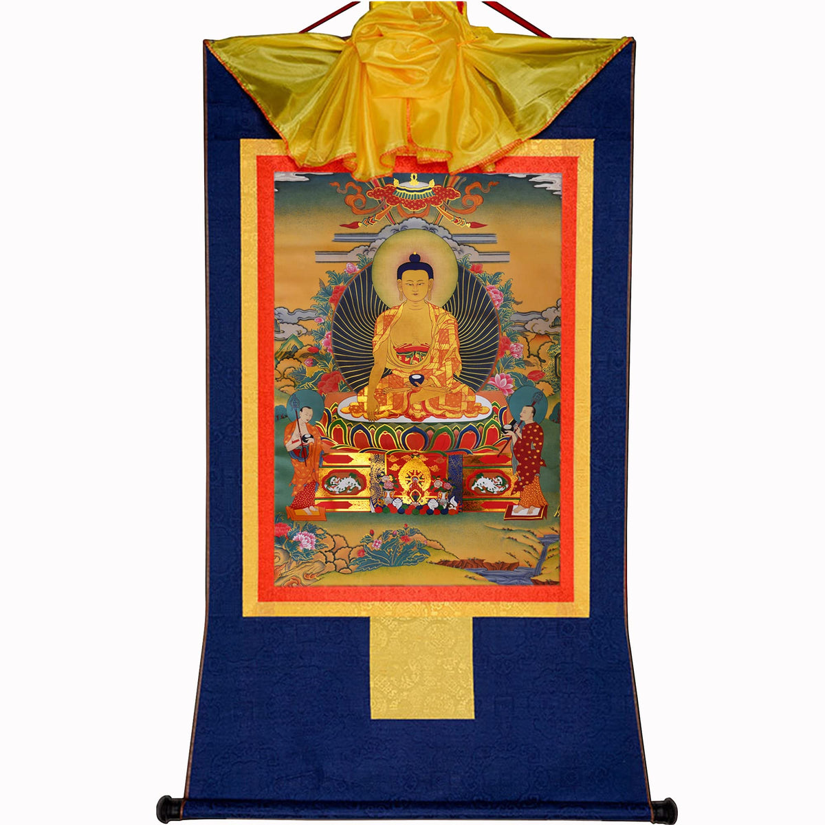 Shakyamuni Thangka Tibetan Thangka Art (Shakyamuni / 33.5"L x 24.8"W)