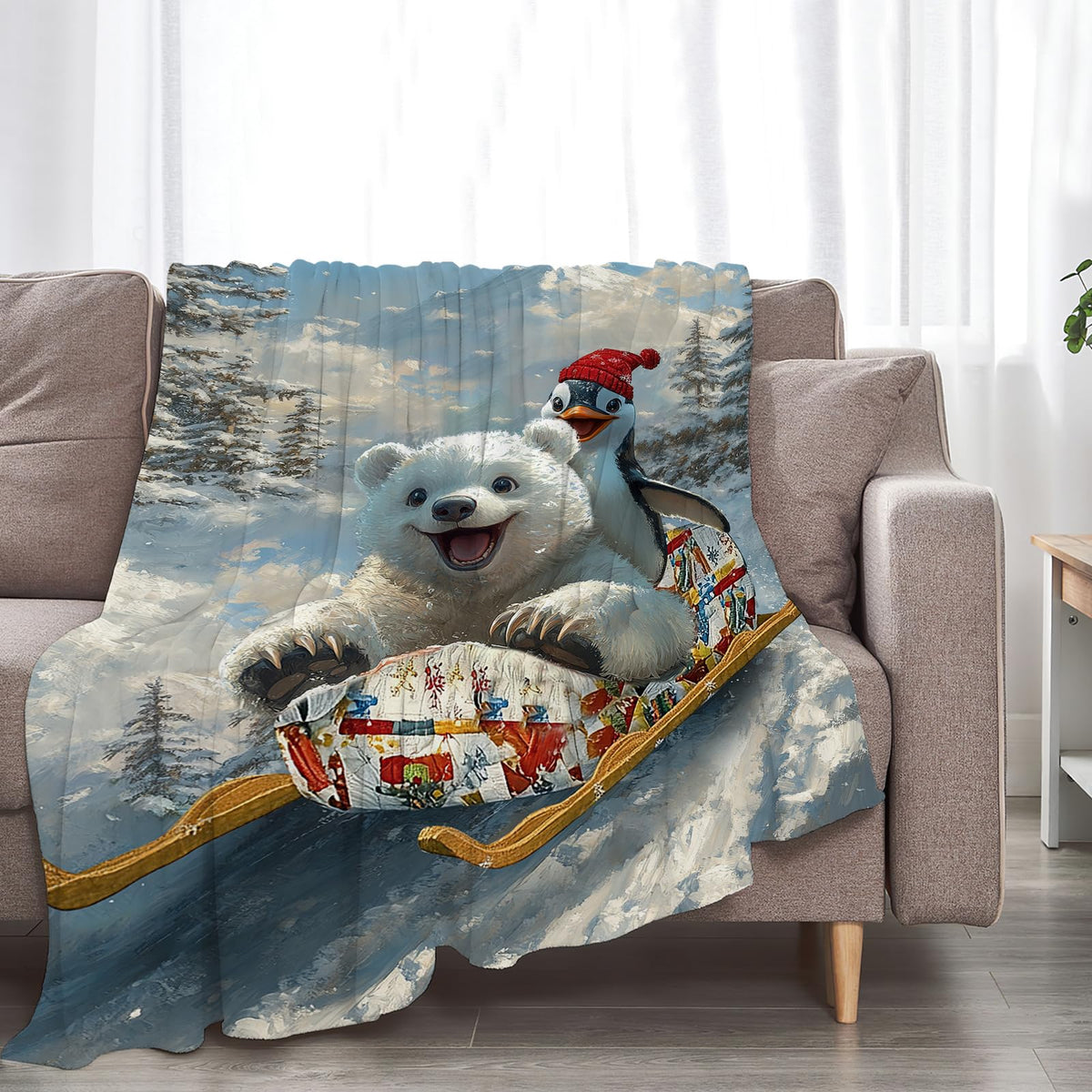 Polar Bear Throw Blanket (60"x80" / Polar Bear Penguin)