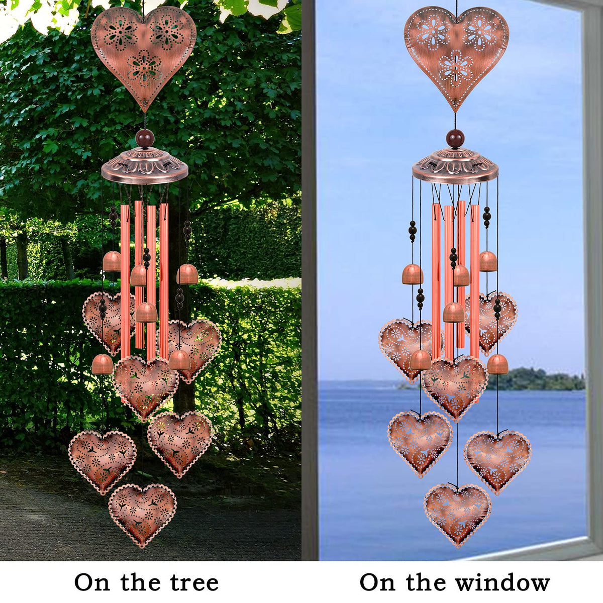 Heart Shape Wind Chimes for Garden