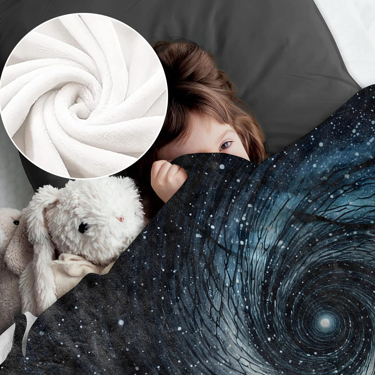 Black and White Mountain Blanket for Galaxy Lovers (50x40 Inch / Mountain)