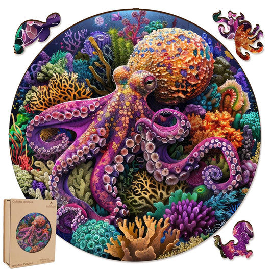 Wooden Puzzles for Adults (Colorful Octopus / 200 pieces)