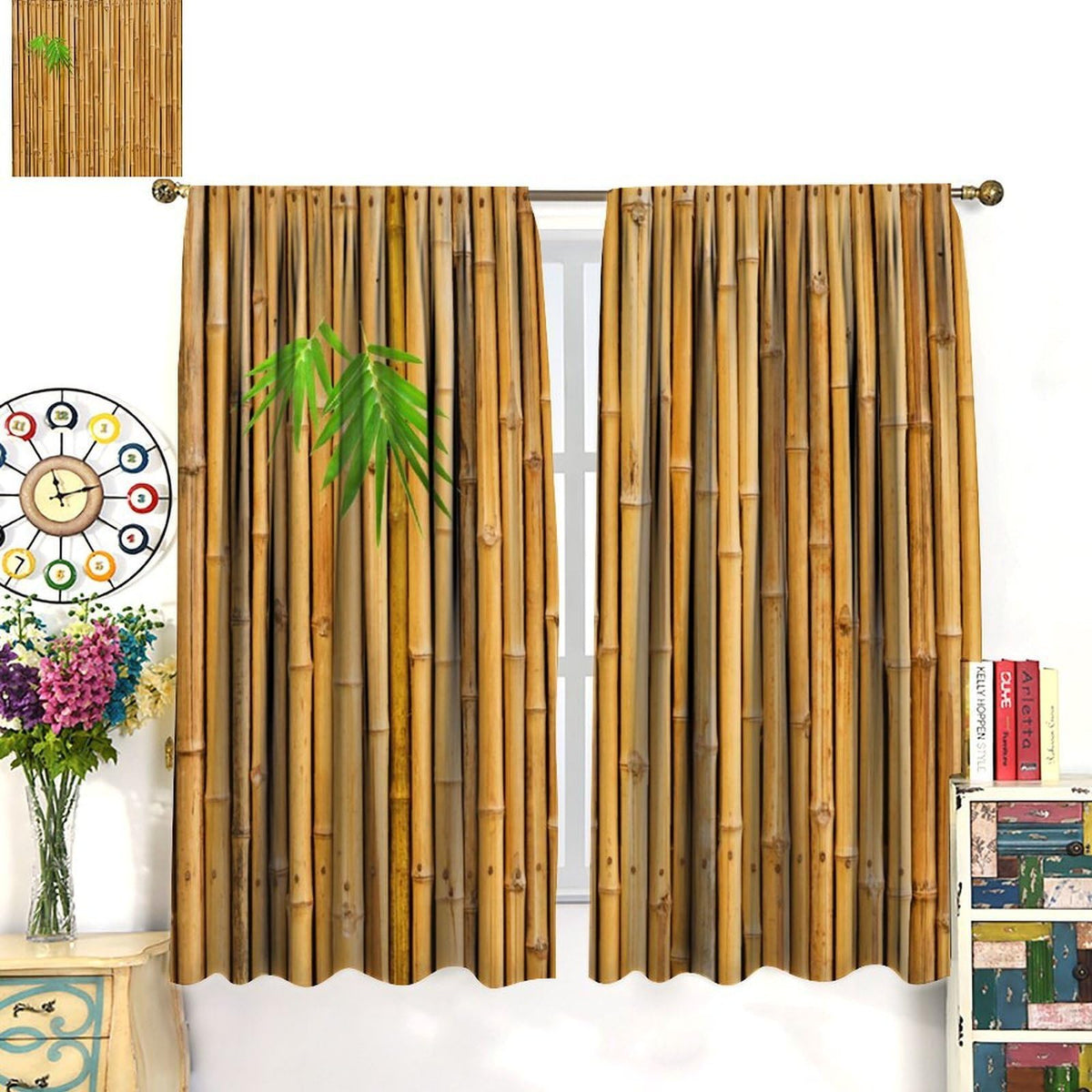 Zen Bamboo Blackout Curtains (26"W x 96"L (Pack of 2) / Zen-18)