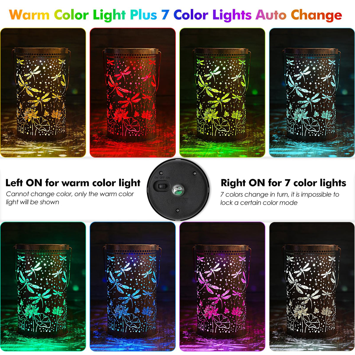Solar Lanterns Outdoor Garden Decor Birthday Gift for Women Mom (3.9''x11.7'')
