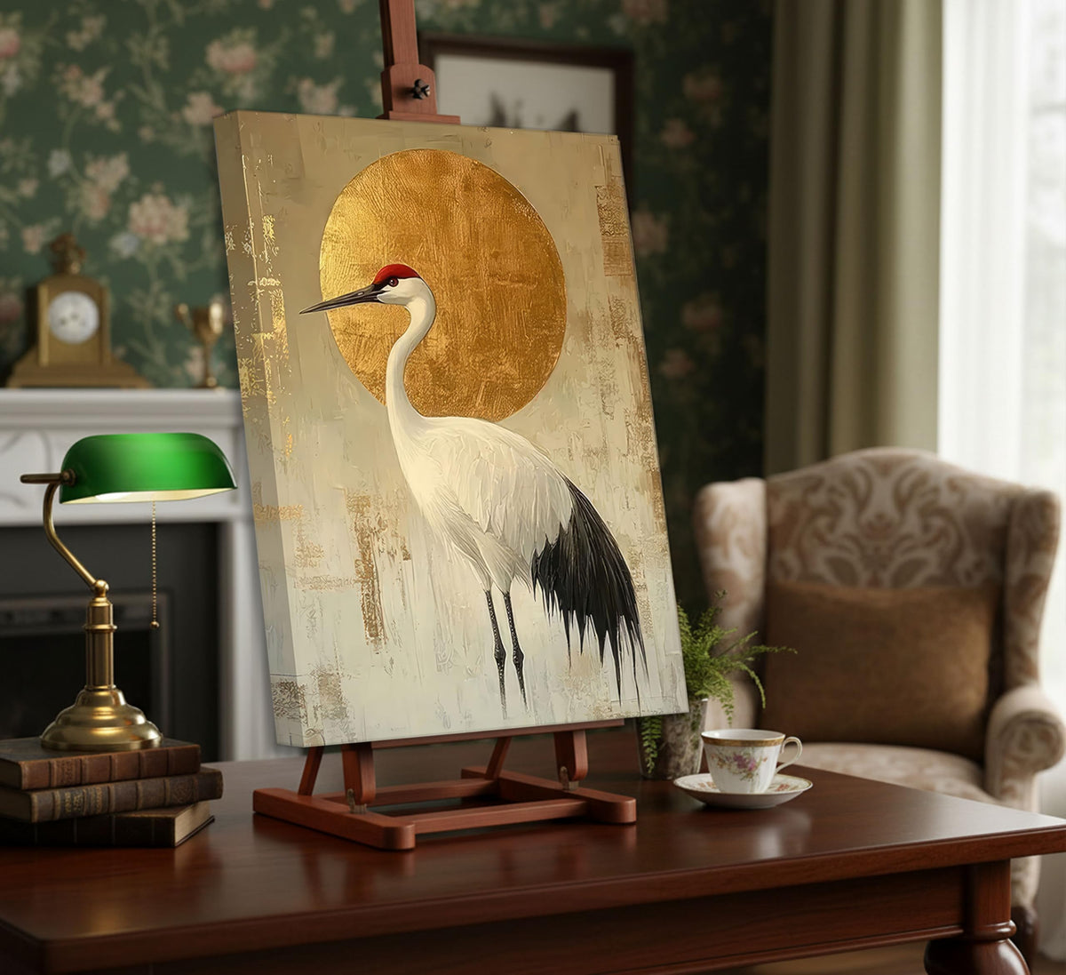 Japanese Zen Crane Canvas Wall Art 16x24 (Canvas / 24"L x 16"W)