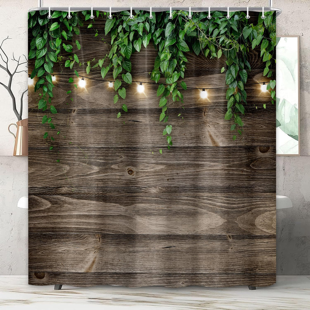 Rustic Outdoor Wall Shower Curtain (Grey / 72"W x 75"L (Pack of 1))