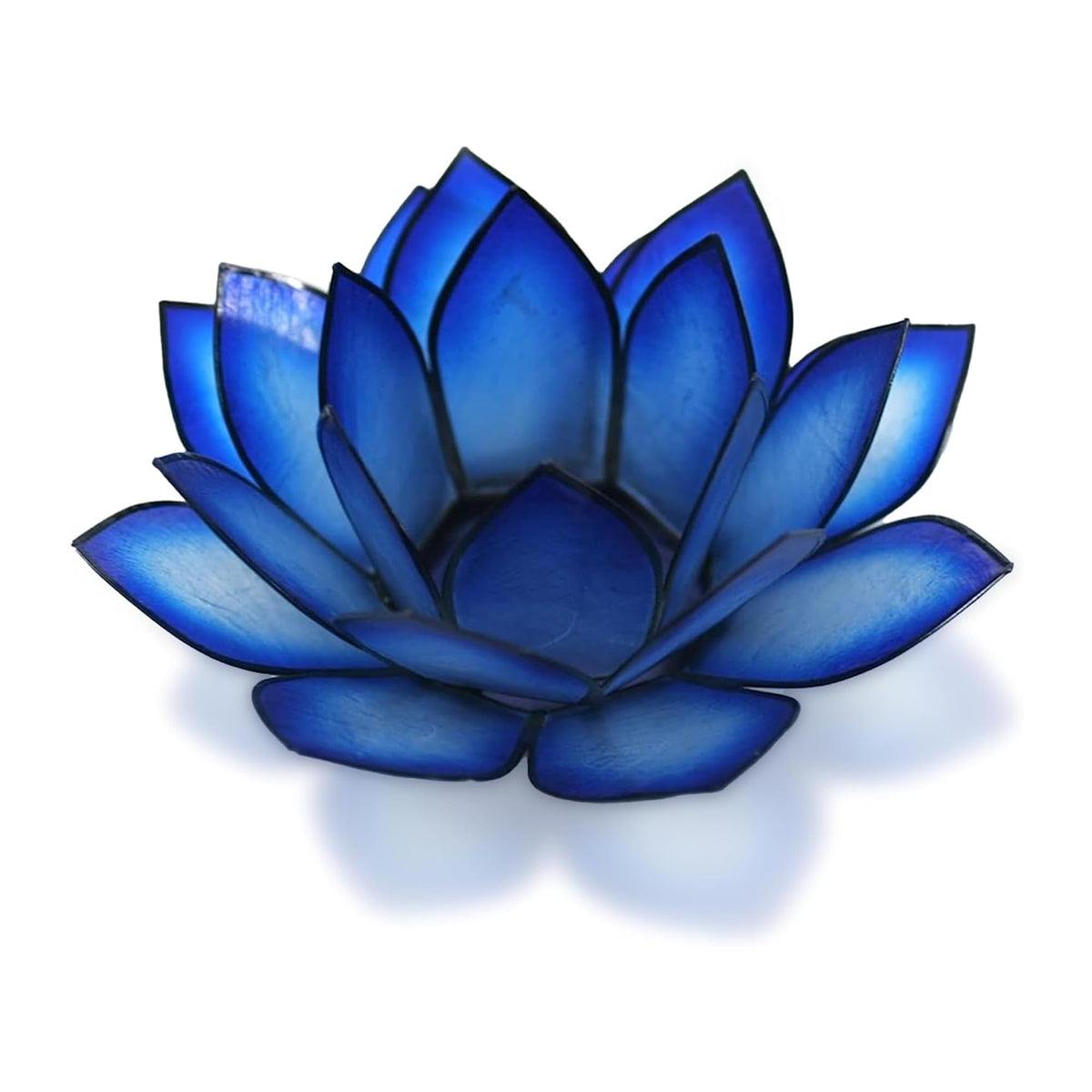 Capiz Shell Lotus Flower Decor Tealight Candle Holder for Serene Ambiance (Blue Lagoon / Regular)