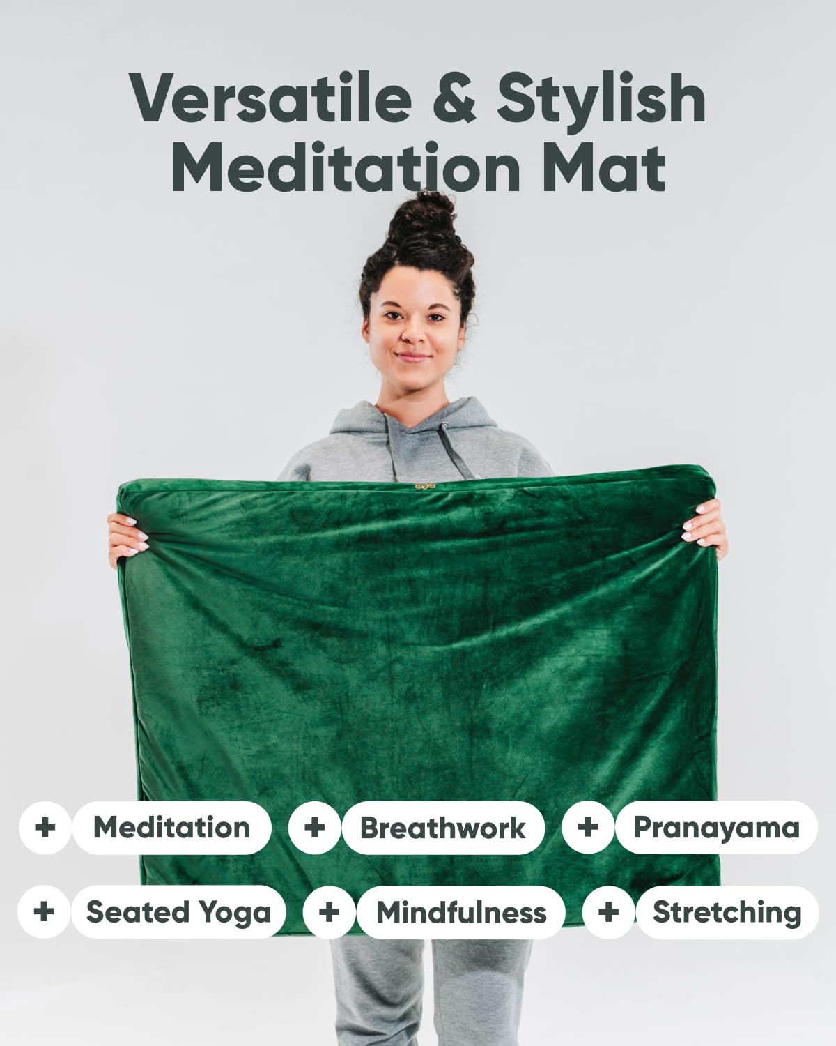 Velvet Zabuton Meditation Mat (Velvet - Green’)