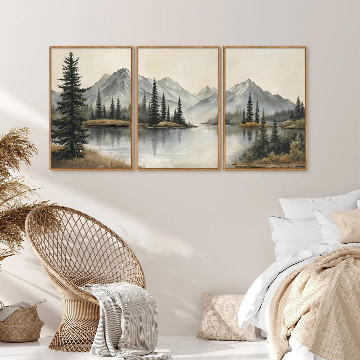 Snow Mountain Framed Canvas Wall Art (Snow Mountain / 36"L x 24"W)