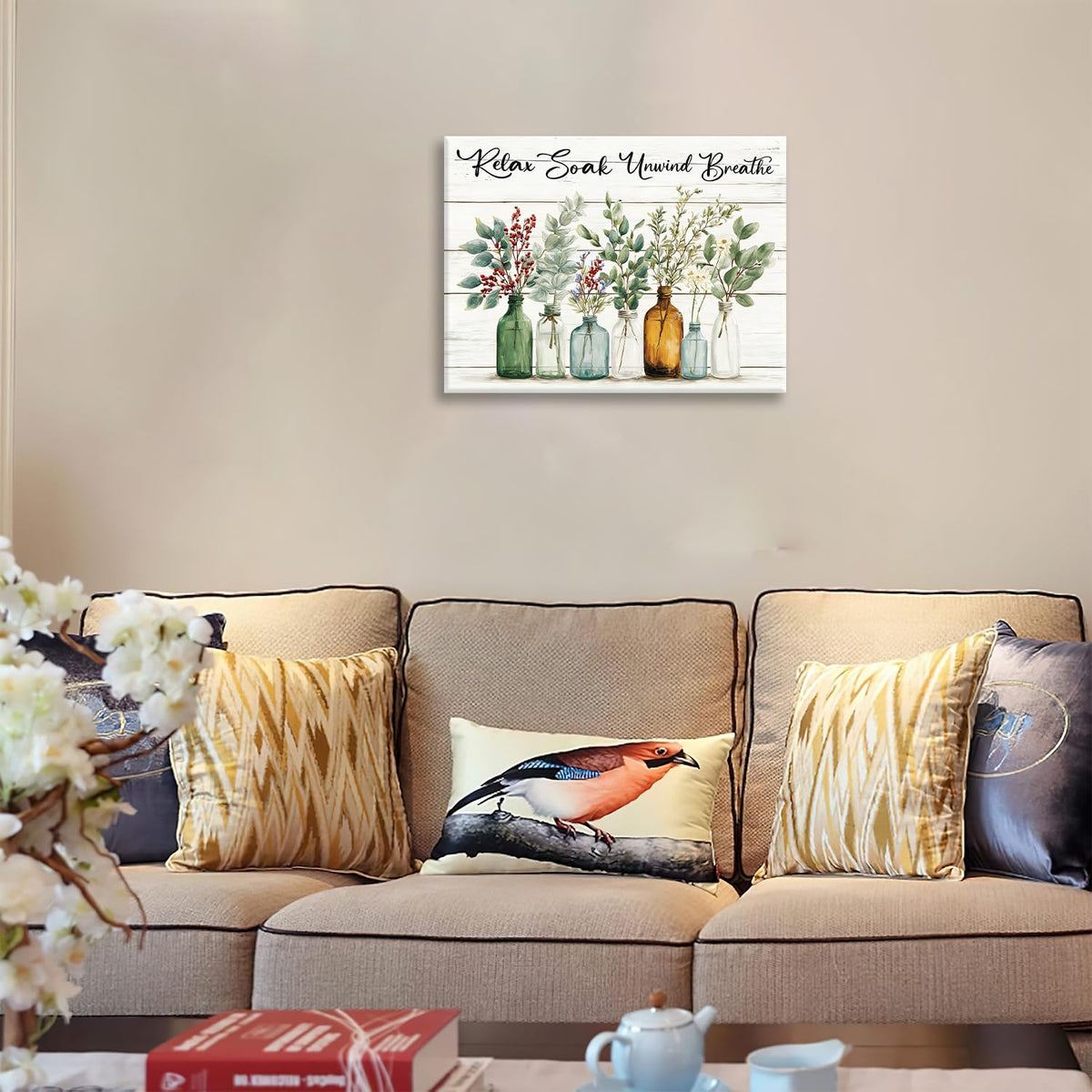 Plant Canvas Wall Art Inspirational Prints Painting Framed ArtWork 16"x20" (Plants / 20"L x 16"W)