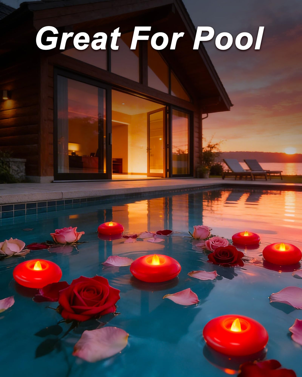 12Pack 3" Red Flameless Floating LED Candle (Red Base / 12 Pack)