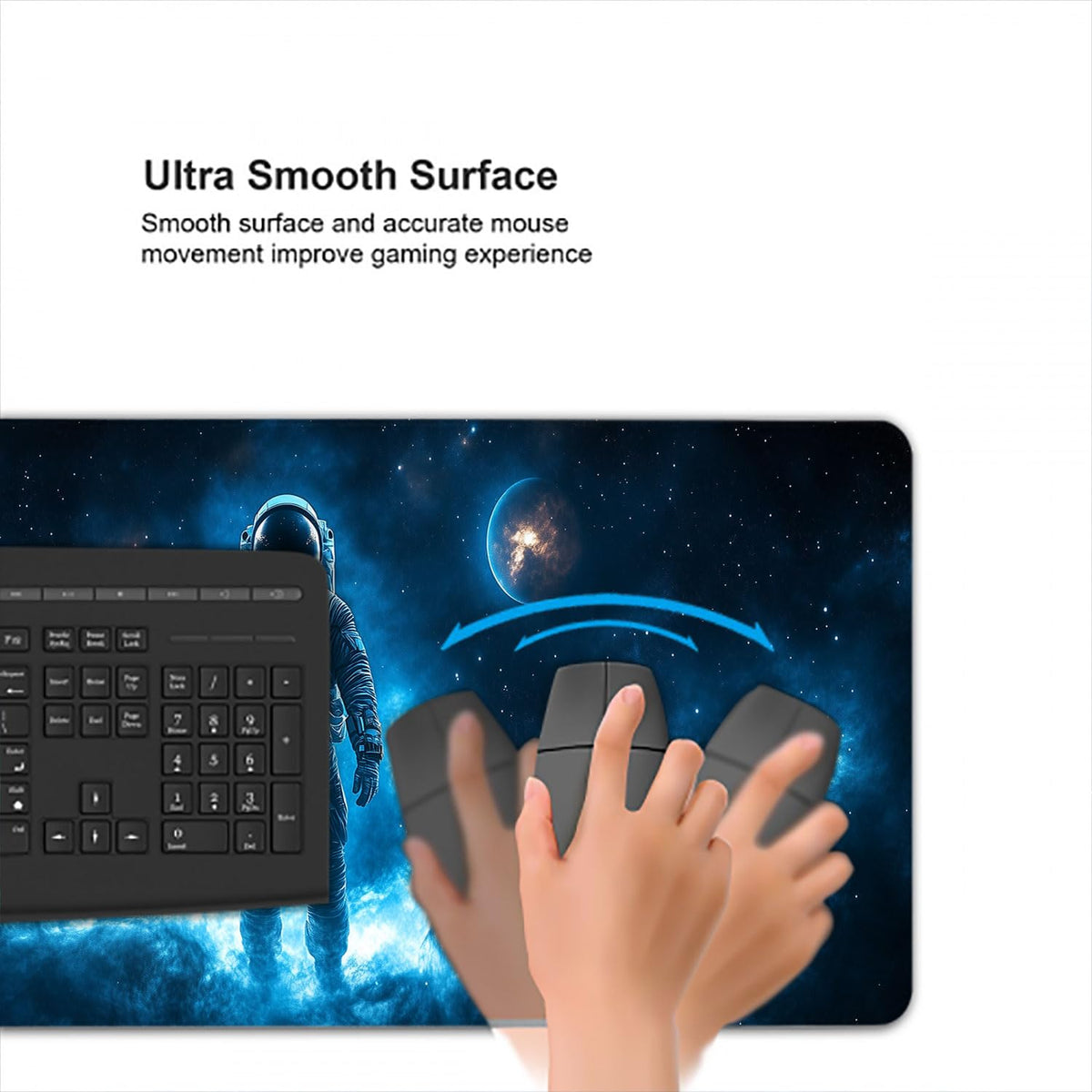 Space Astronaut Gaming Mouse Pad Desk Pad Planet Galaxy Mysterious Mousepad XL Large Gaming Mouse Pad Laptop Keyboard Mat Desk Pad Office Home Decor for Women Girl 31.5"x11.8" (Extended XX-Large / Space Astronaut)
