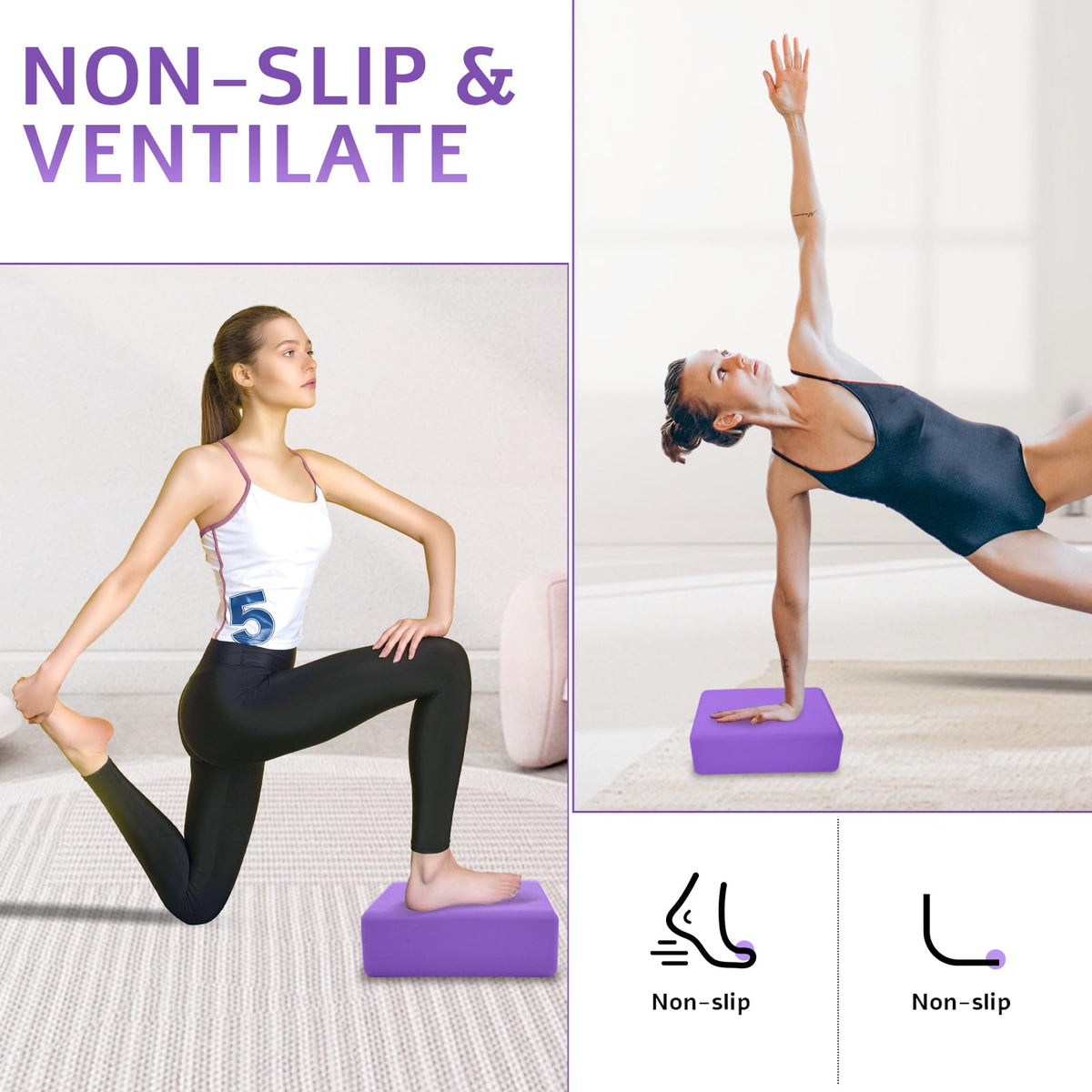 2 Pack Yoga Blocks (2PACK-Deep Purple)