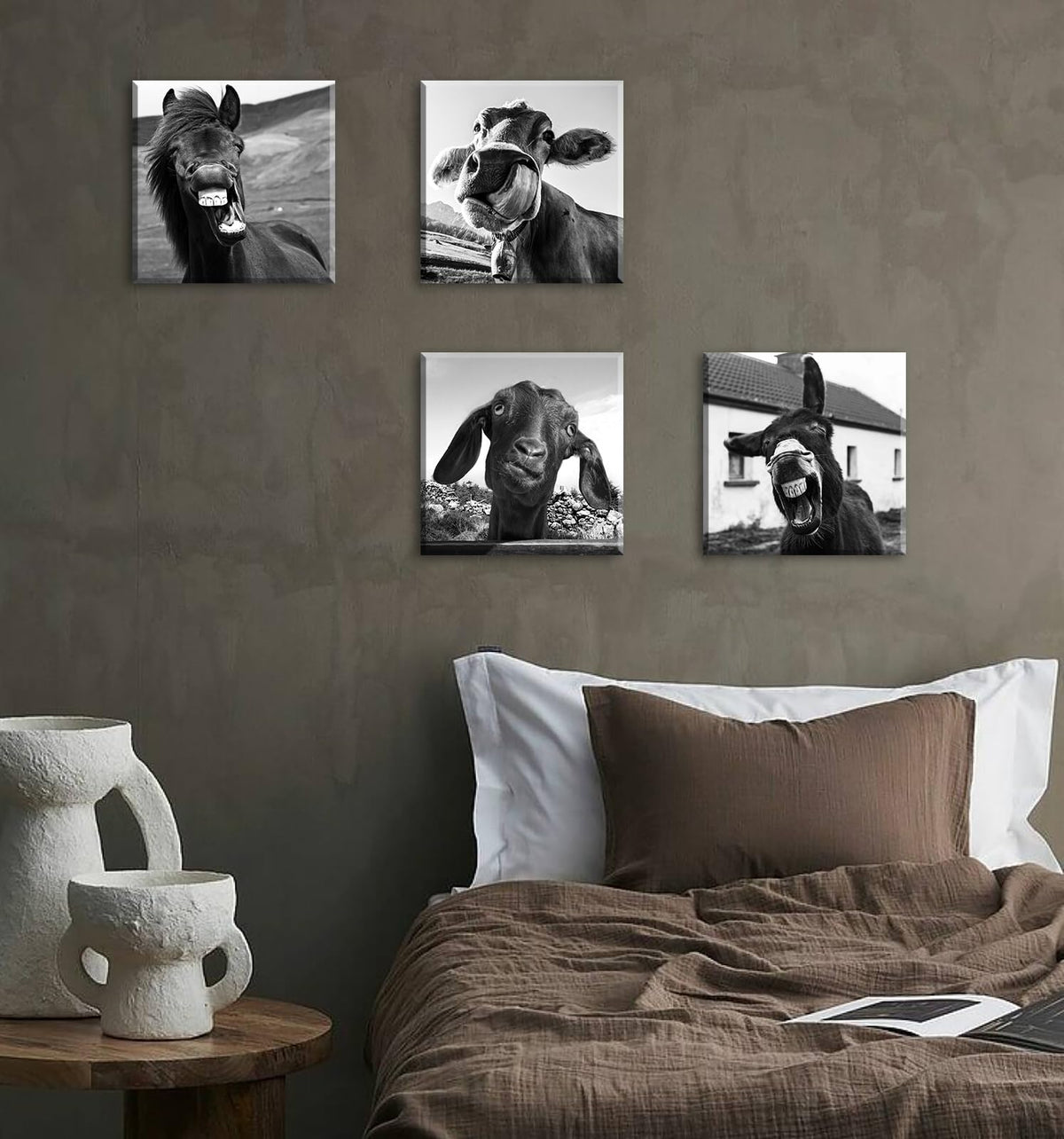 Funny Bathroom Wall Art (12"L x 12"W / Artwork-a09)