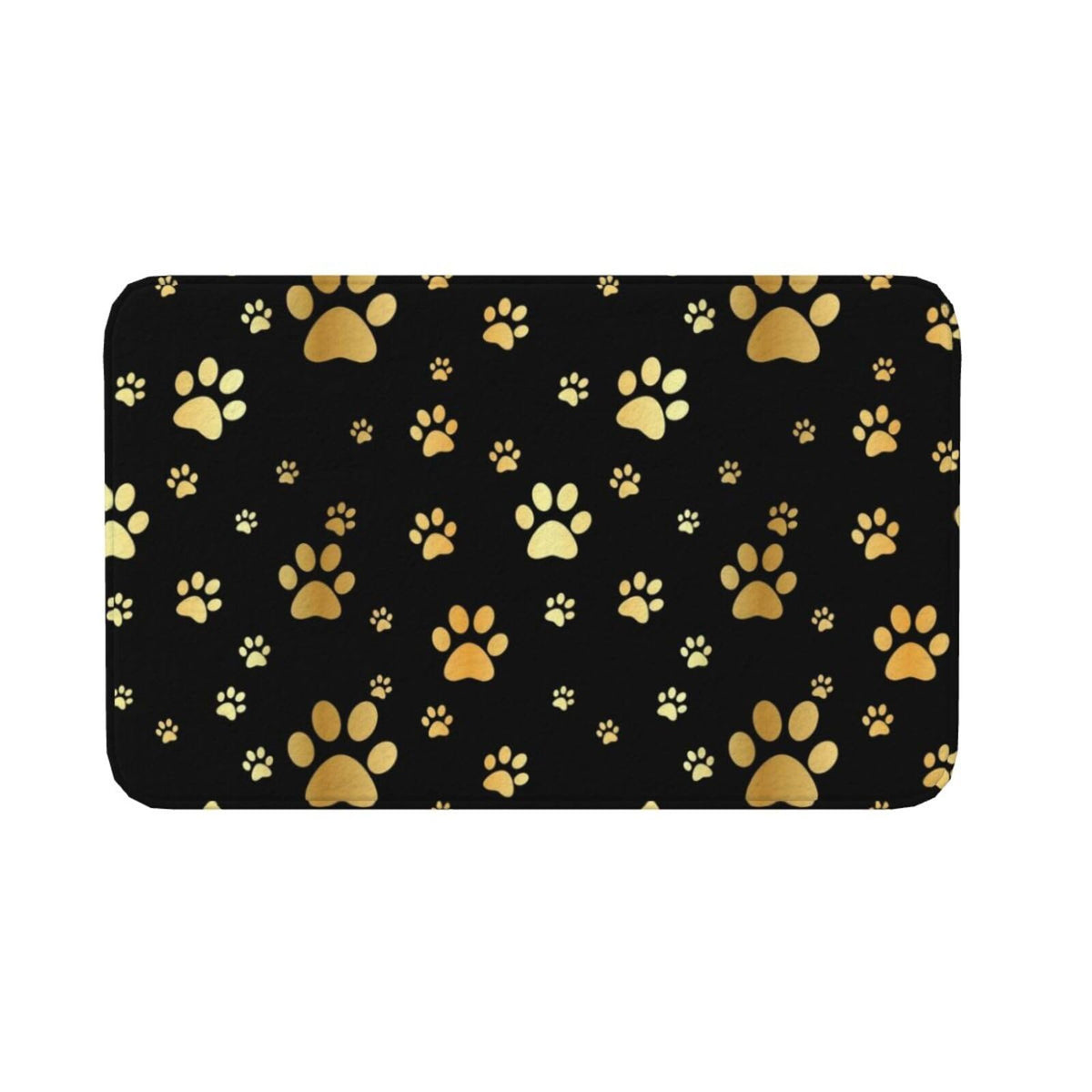 Dog Gold Paw Prints Bath Mat Non (1'8" x 2'8" (Rectangular) / Dog Gold Paw Prints)