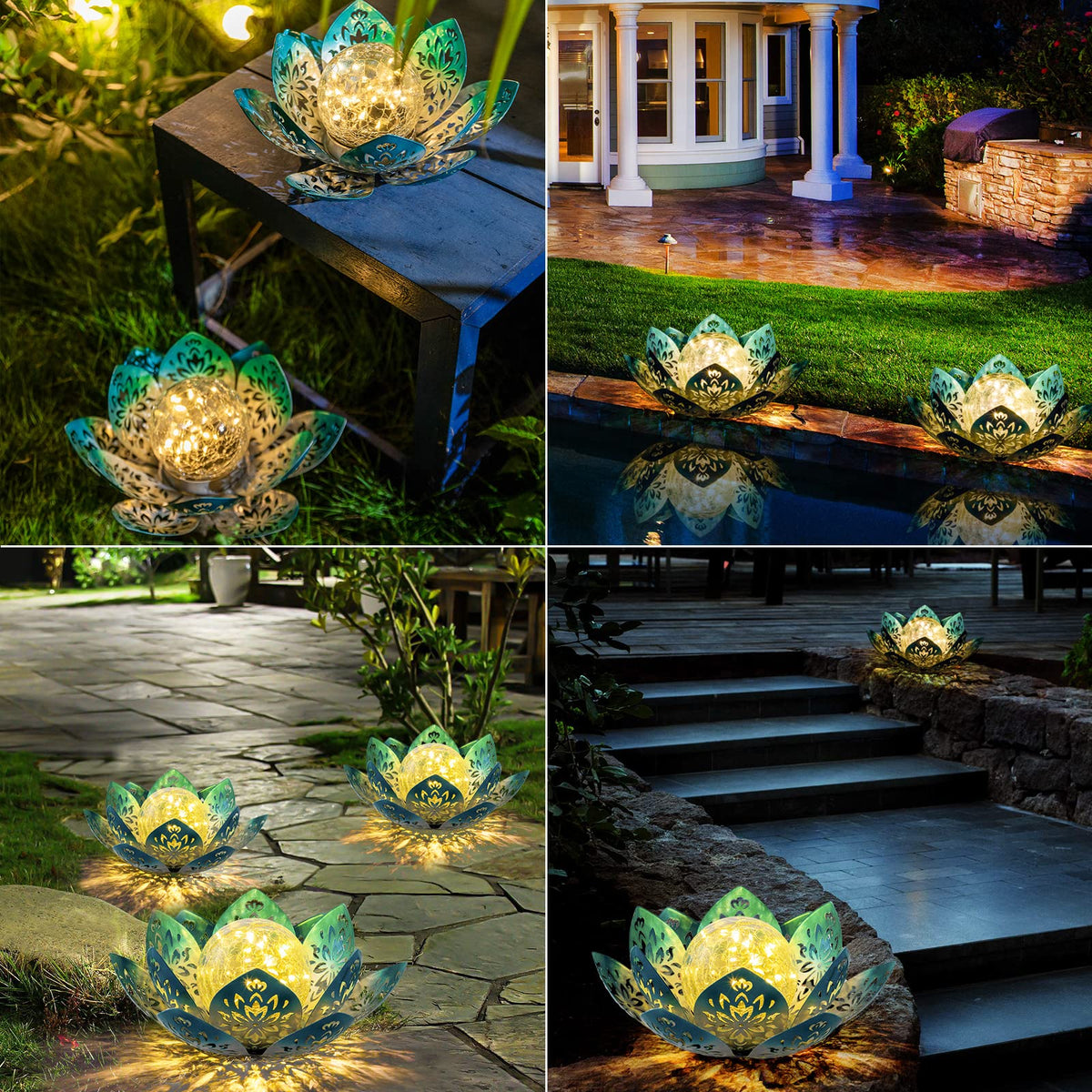 Solar Lights Outdoor Decorative (Gradient Blue)