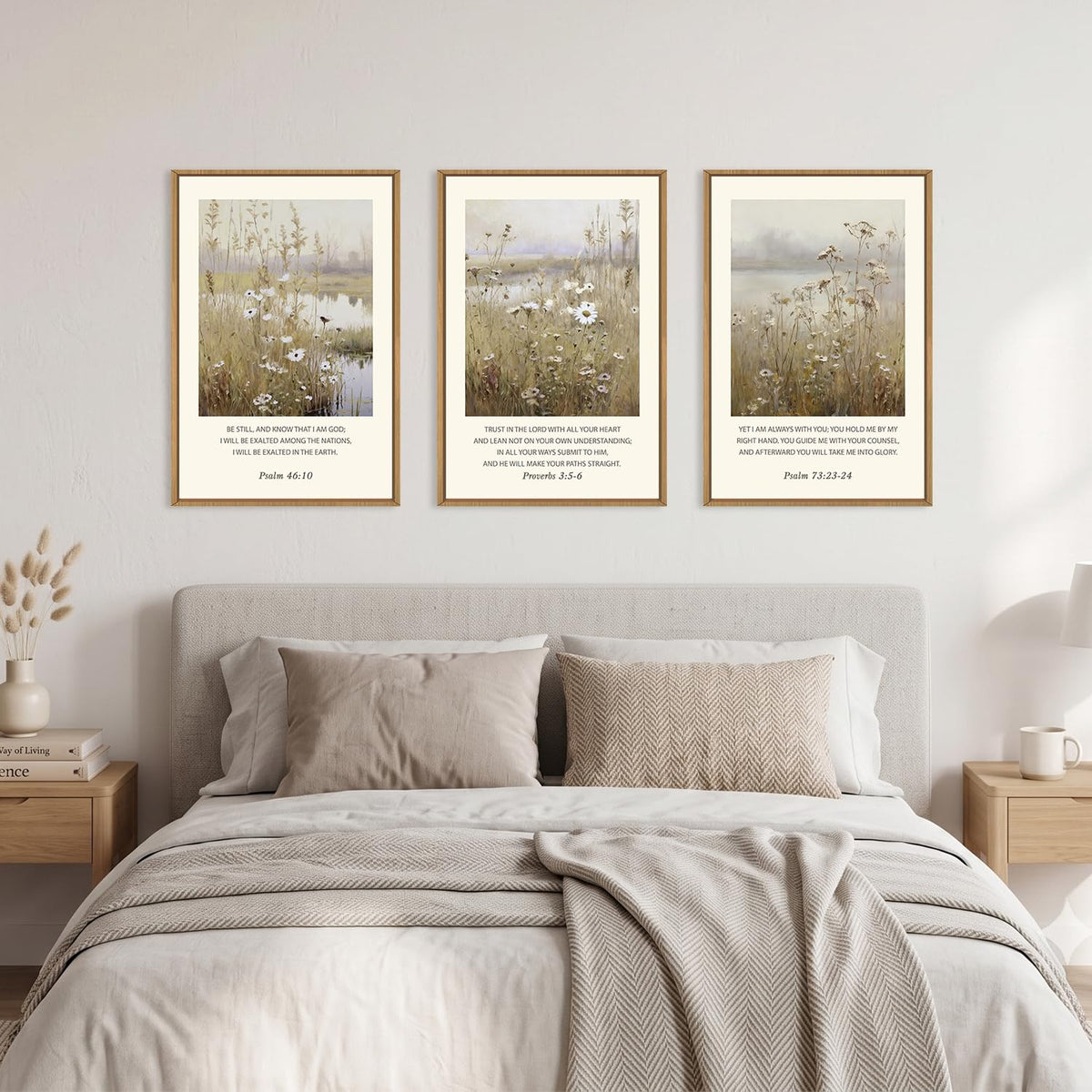 Large Christian Bible Verses Framed Canvas Wall Art (Bible Verses Wall Art / 16"L x 24"W)