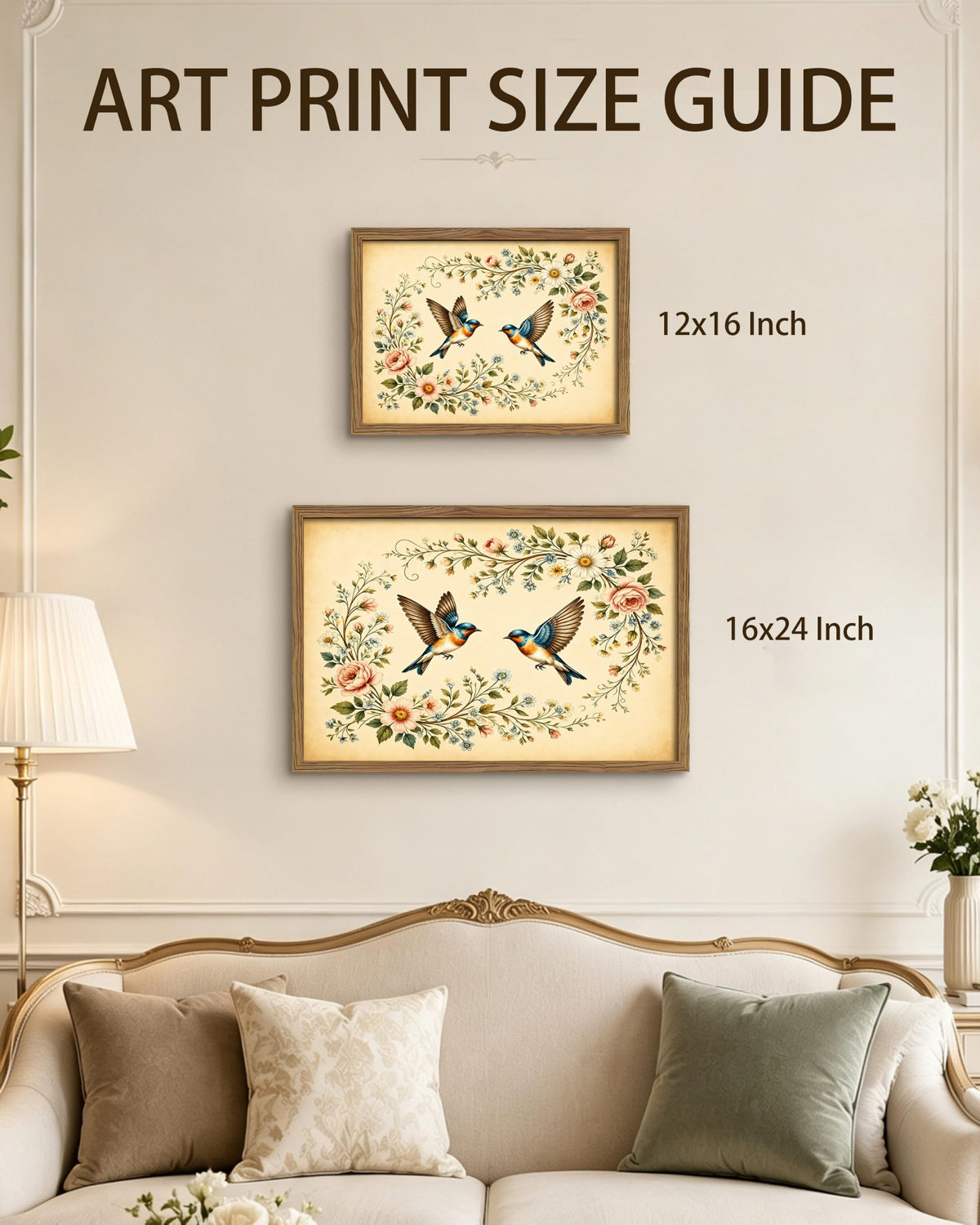 Vintage kingfisher Framed Canvas Wall Art (B-kingfisher / 16"L x 12"W)
