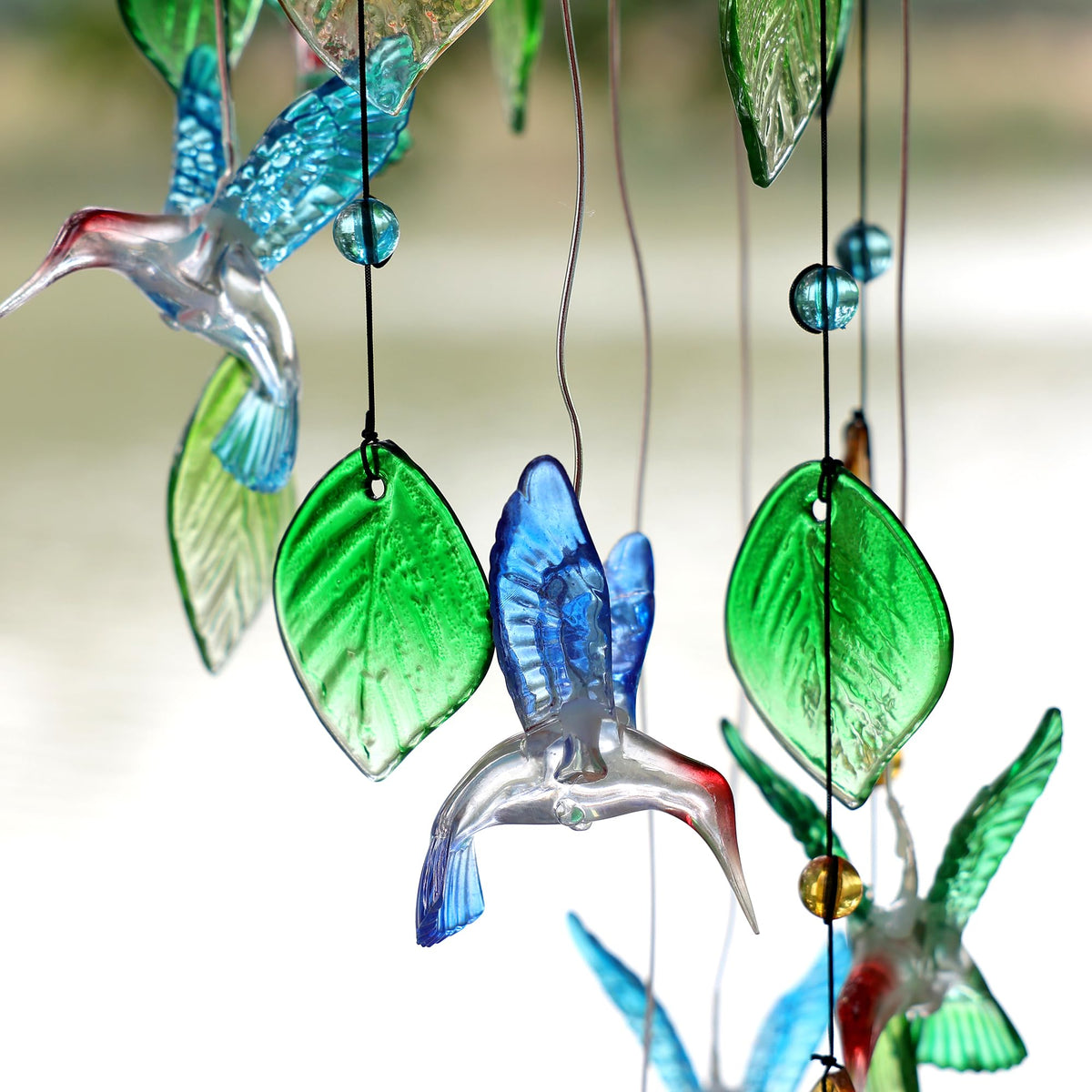 Solar Hummingbird Wind Chime Outdoor 29 Inch