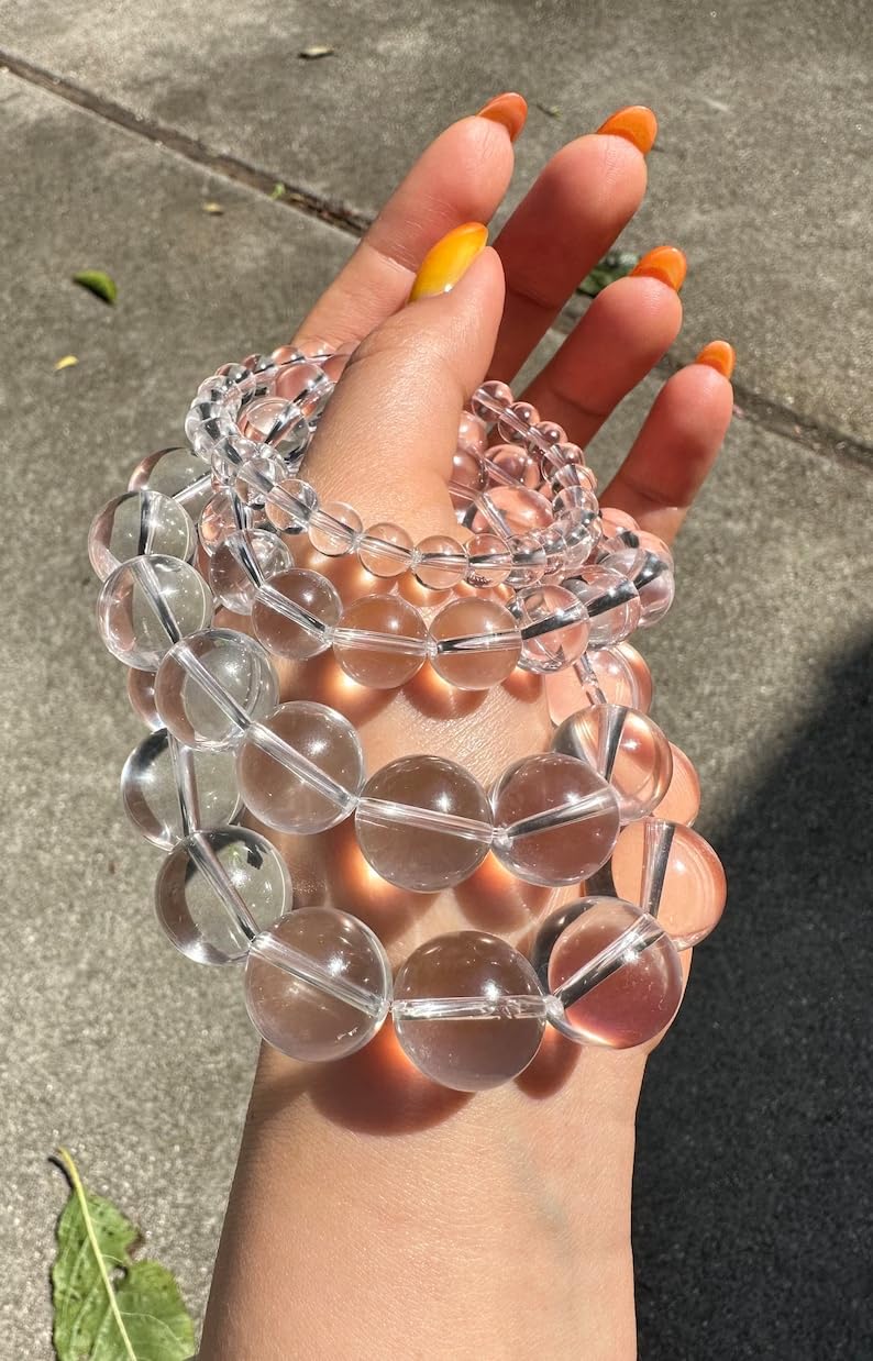 116 Pcs Clear Quartz Beads for Jewelry Making 6 MM Clear Quartz Gemstones Loose Stone Beads (Clear Quartz / 6MM, 116-120pcs)