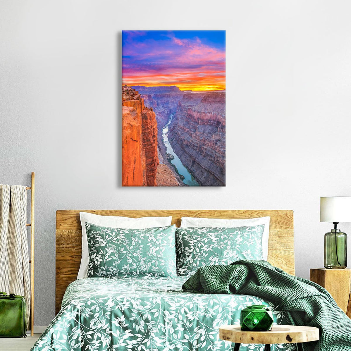 Grand Canyon National Park Wall Art Burnt Orange Sunset Skyline Pictures Wall Decor Nature USA Rock Mountains Canvas Prints Wilderness Landscape Photo Poster Modern Artwork Bedroom Decorations 32x48" (32"L x 48"W / Nature20)