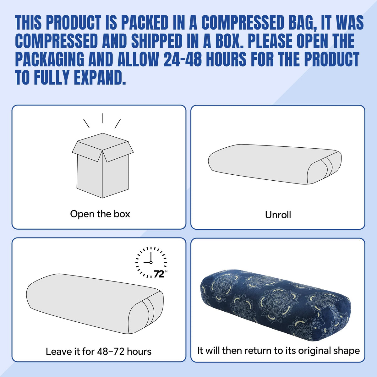 Yoga Bolster Pillow (Blue / 27.5 inch)