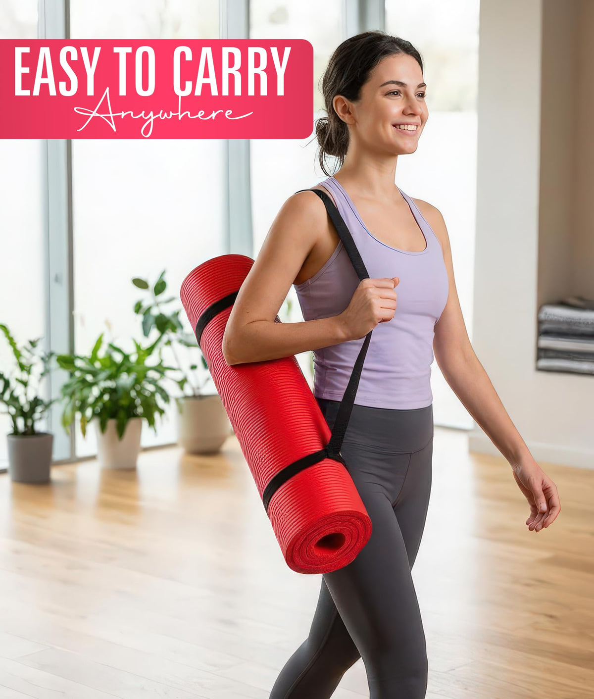 Yoga Mat 10 mm Thick (Red)