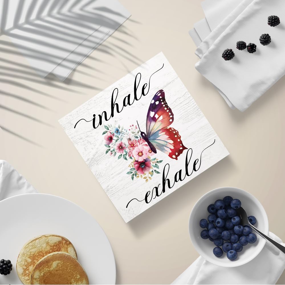 Butterfly Floral Wooden Box Sign (White2)