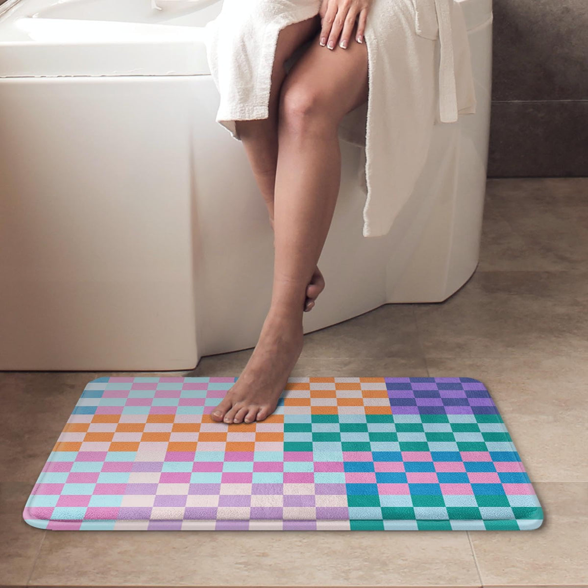 Bathroom Set of 3 (Retro Checkered)