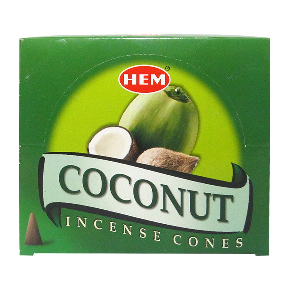 Coconut Incense Cones And Cone Incense Burner Bundle Insence Insense Hem Incense (Coconut)