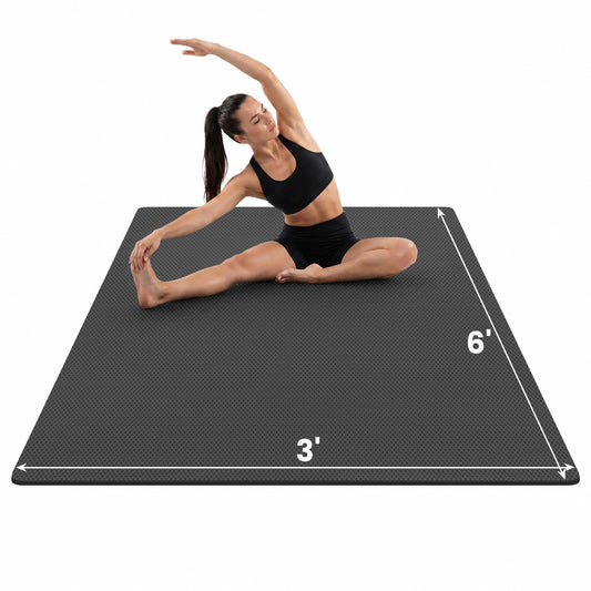 Large Yoga Mat (72" X 32" X 0.25" Black)