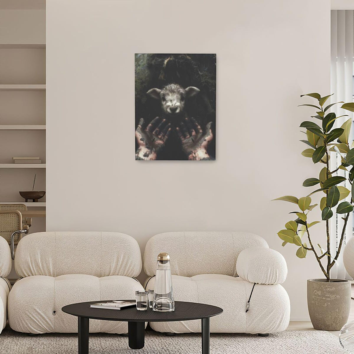Jesus Lamb Wall Art Christian Canvas Wall Decor Religious Bible Pictures Christ Paintings Prints Artwork Framed Decorations For Church Prayer Room Bathroom Bedroom Living Room Gifts 12" x 16" (Lamb / 16"L x 12"W)