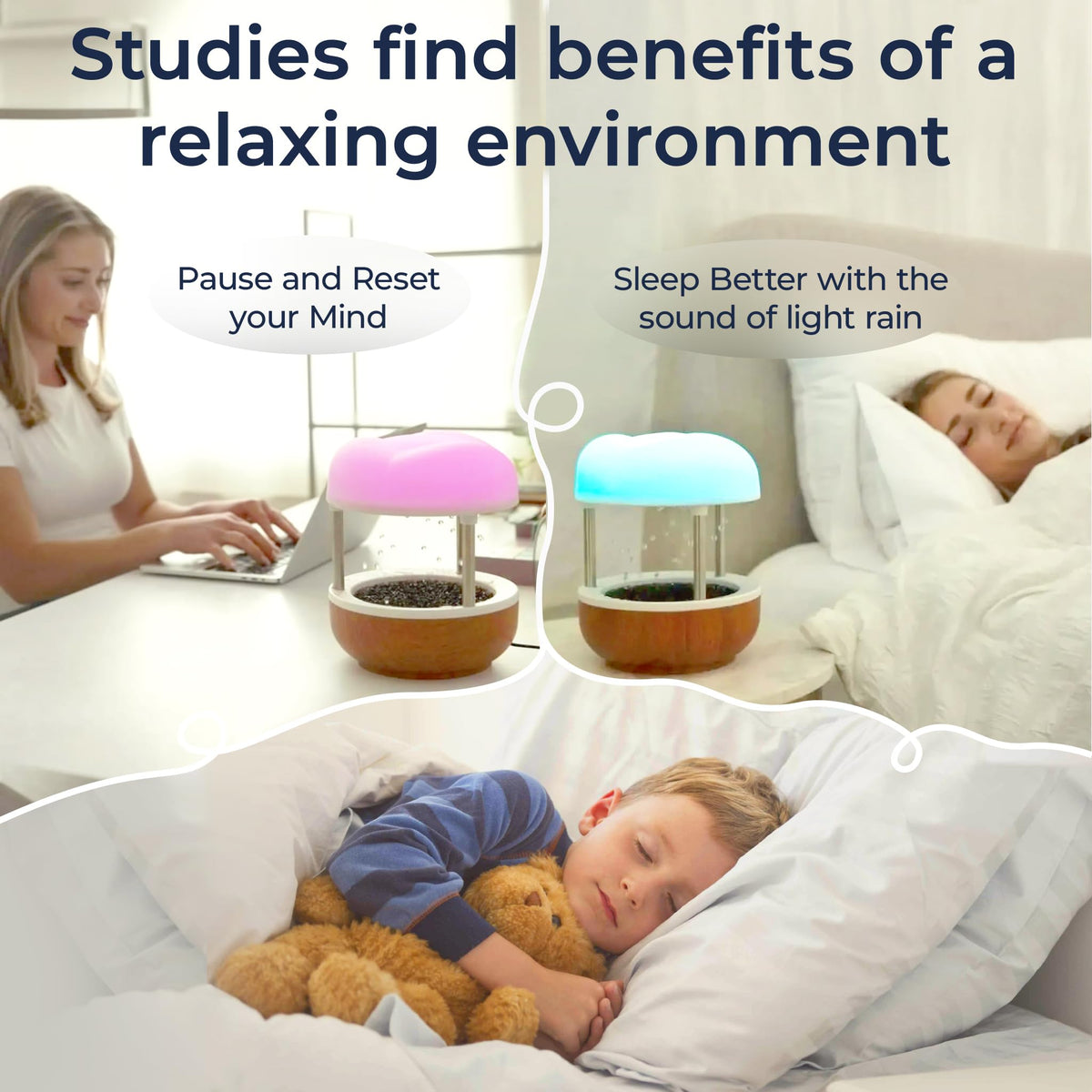 Calming Cloud’ Tabletop Water Fountain (Calming Cloud / Woodgrain Look)
