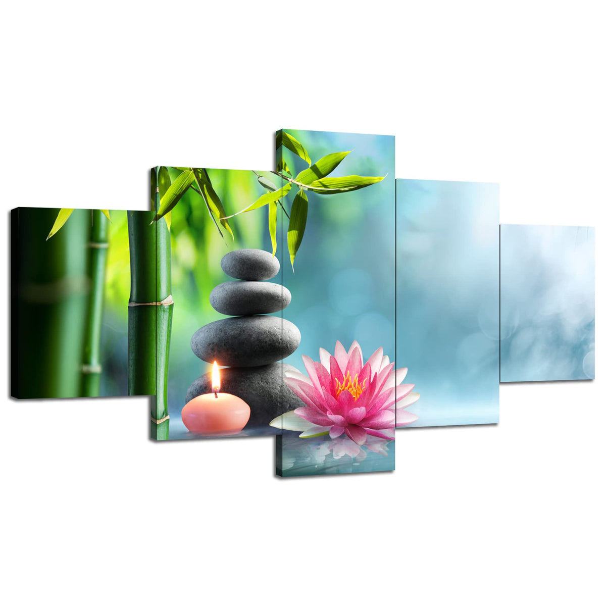 Zen Wall Art Yoga Spa Decor for Beauty Salon (60Lx 32W-11)