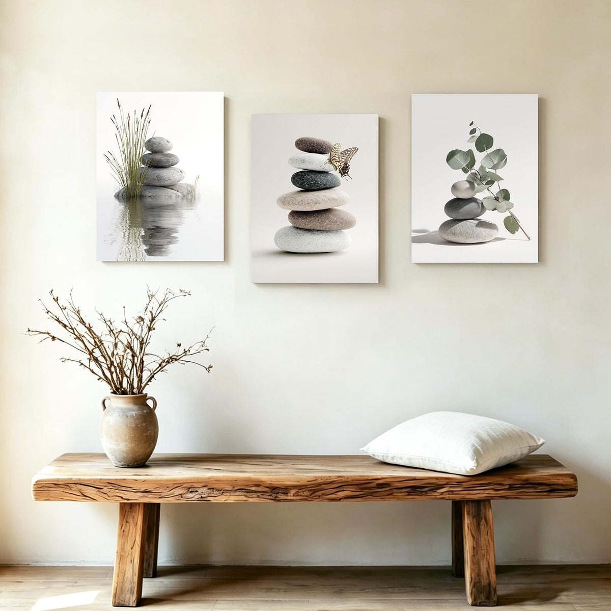 Zen Stone Canvas Wall Art (Stone Stillness / 12" x 16"x3)