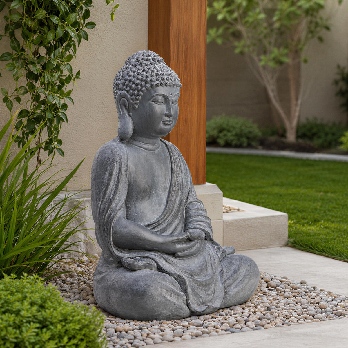 20 Inch Outdoor Buddha Large Statue Meditative Asian Zen Indoor (New Meditative Buddha-20 Inch)