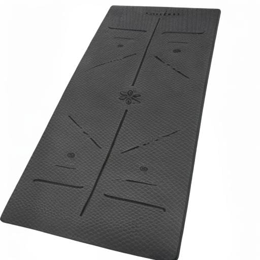 Eco Friendly Yoga Mat with Alignment Marks TPE Non Slip Hot Yoga Mat Thick 1 (GRAY)