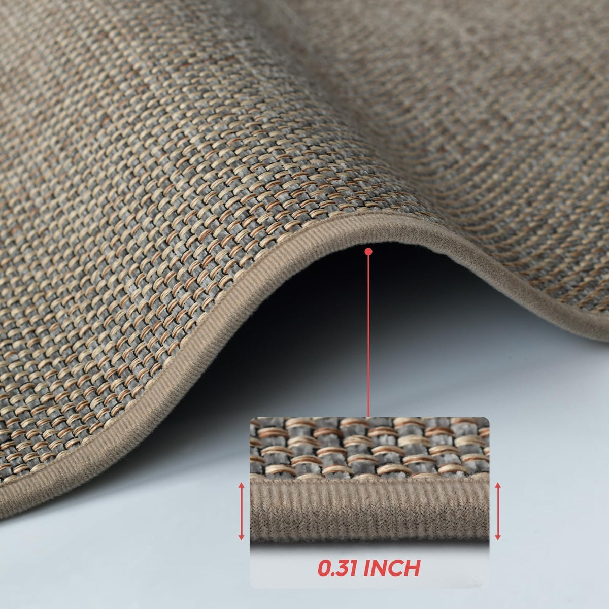 Non Skid Kitchen Rugs and Mats Set of 2 (17" x 29" /17" x 47" / Beige Grey)