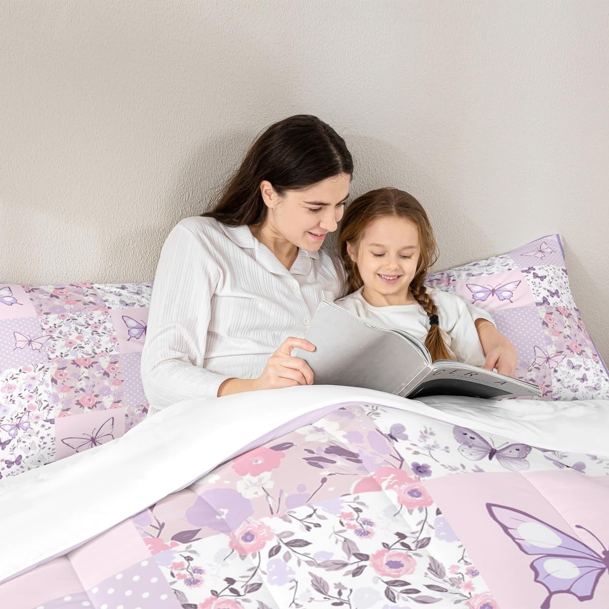 Girls Purple Butterfly Bedding Set Toddler 3 Pcs for Boys Girls (Multi 822 / Toddler)
