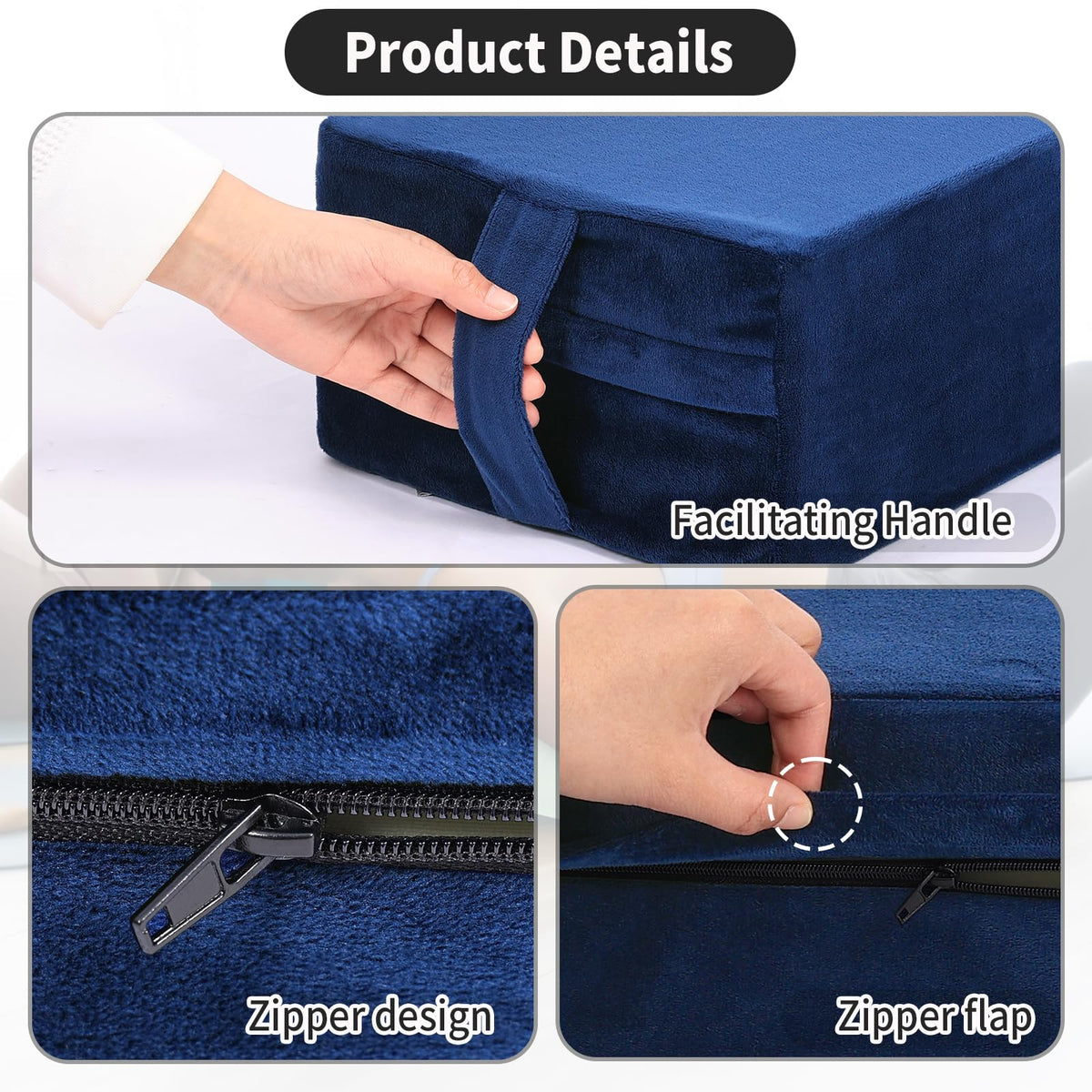 Yoga Bolster Pillow Restorative (Dark Blue / 26.5"X9.5" X6")