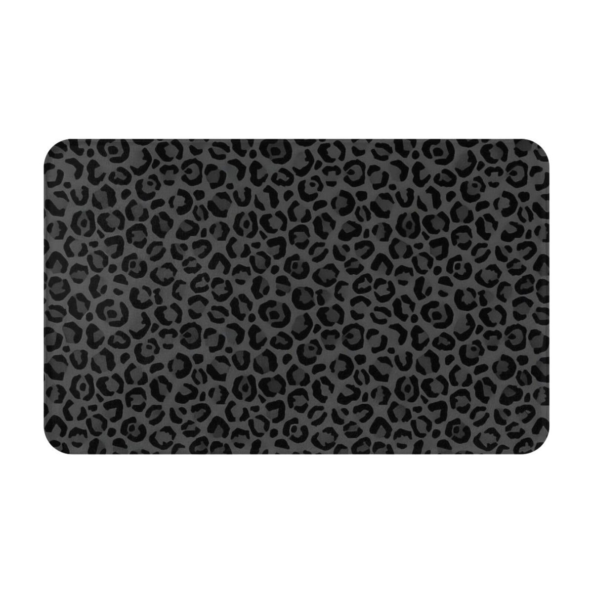 Leopard Print Black Bath Mat Non (1'8" x 2'8" (Rectangular) / Leopard Print Black)