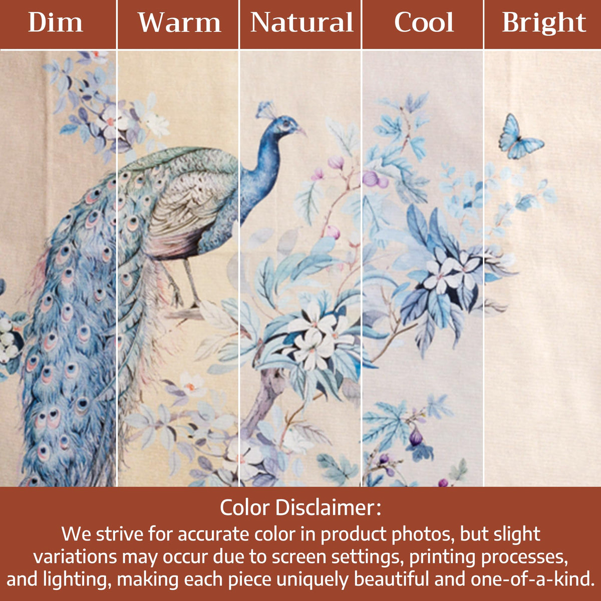 Placemats Set of 4 Reusable 100% Combed Cotton (028 - Peacock Utopia - Sandy Beach / 13" X 19" (Pack of 4))