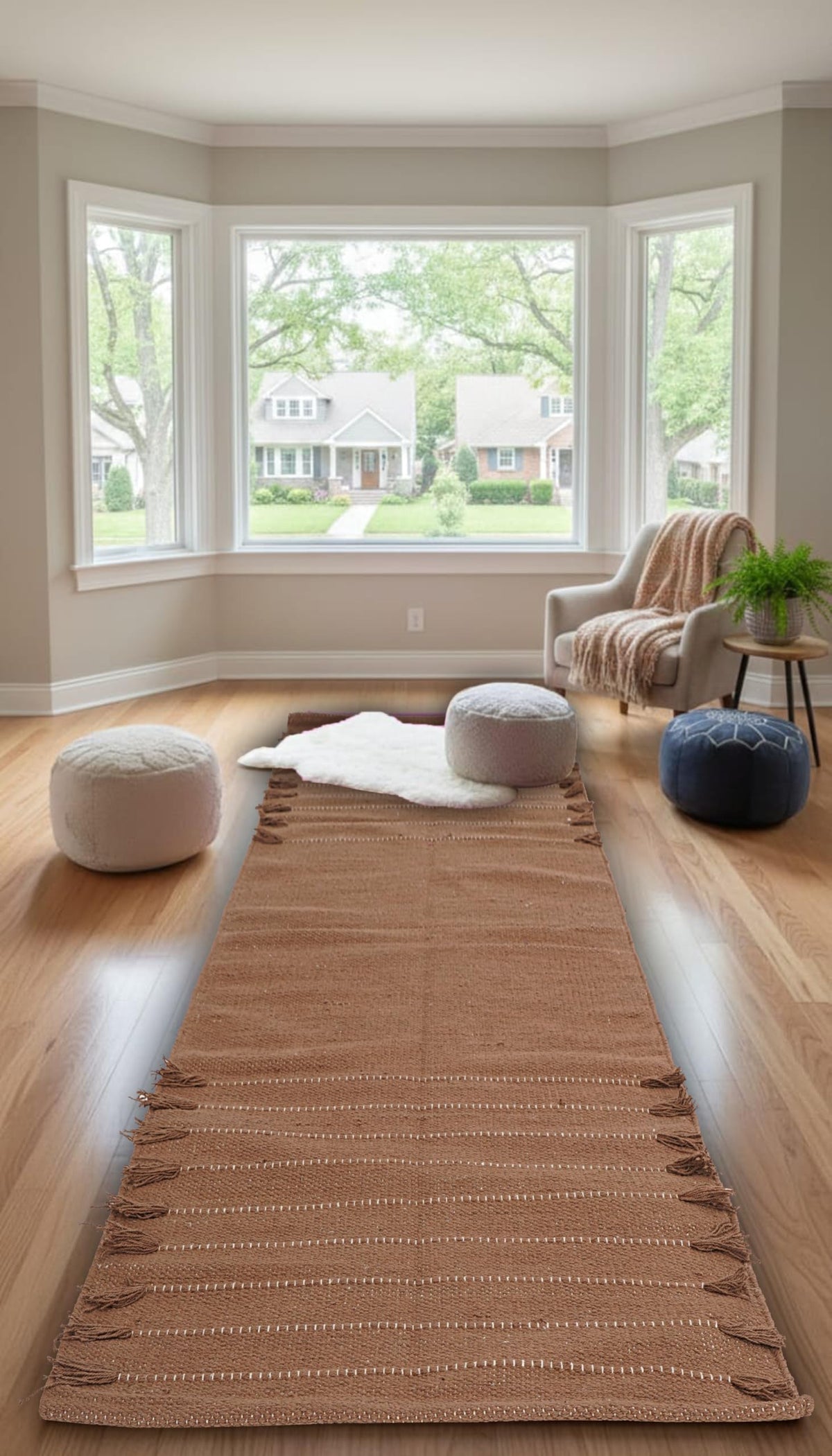 Indian Handmade 100% Organic Cotton Yoga Mat (Brown)
