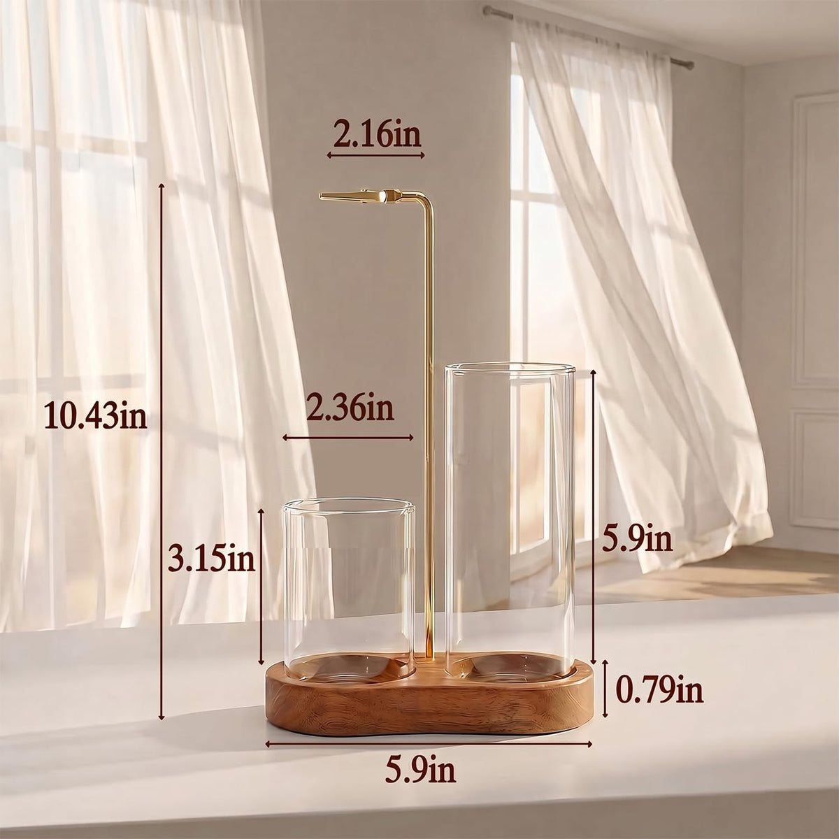 2 in 1 Incense Holder for Sticks with Glass Ash Catcher (Standard wide cup)