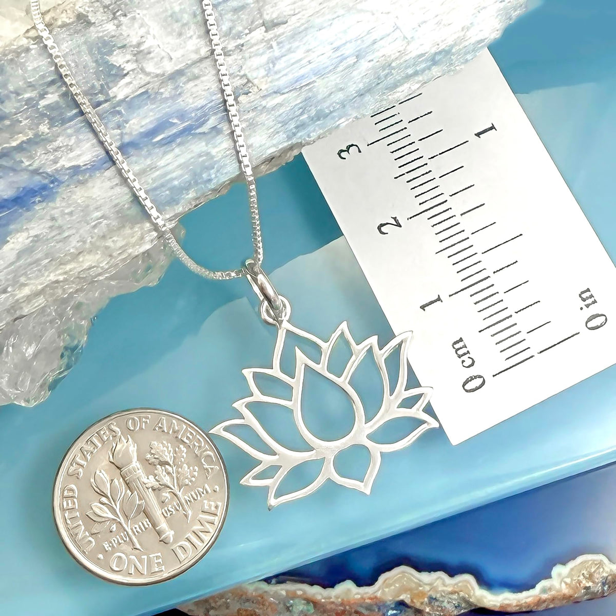 925 Sterling Silver Lotus Flower Necklace for Women Teen Girls Everyday Casual Motivational Gift Jewelry for Her Zen Necklace (20 inches)